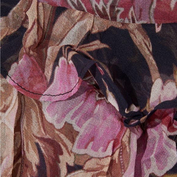 ZIMMERMANN Lucky Silk Chiffon Purple Ruffle Dress 1 $1,350 - Picture 4 of 8